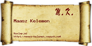 Maasz Kelemen névjegykártya